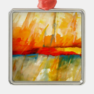 Modernes Abstrakt-expressionistisches Gemälde Ornament Aus Metall