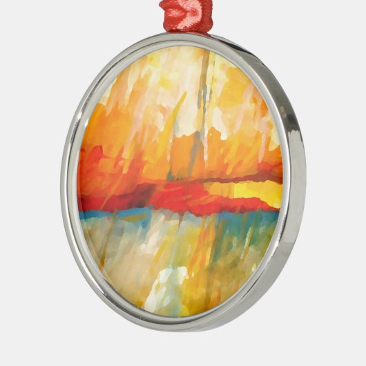 Modernes Abstrakt-expressionistisches Gemälde Ornament Aus Metall (Links)