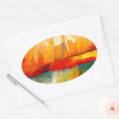 Modernes Abstrakt-expressionistisches Gemälde Ovaler Aufkleber (Umschlag)