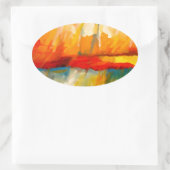 Modernes Abstrakt-expressionistisches Gemälde Ovaler Aufkleber (Tasche)