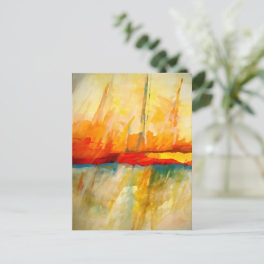 Modernes Abstrakt-expressionistisches Gemälde Postkarte (Stehend Vorderseite)