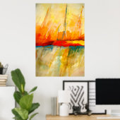 Modernes Abstrakt-expressionistisches Malerposter Poster (Heimbüro)