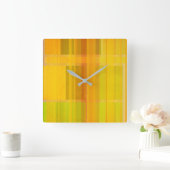 Modernes Abstrakt | Farbenfrohe Zitrusfarben Quadratische Wanduhr (Zuhause)