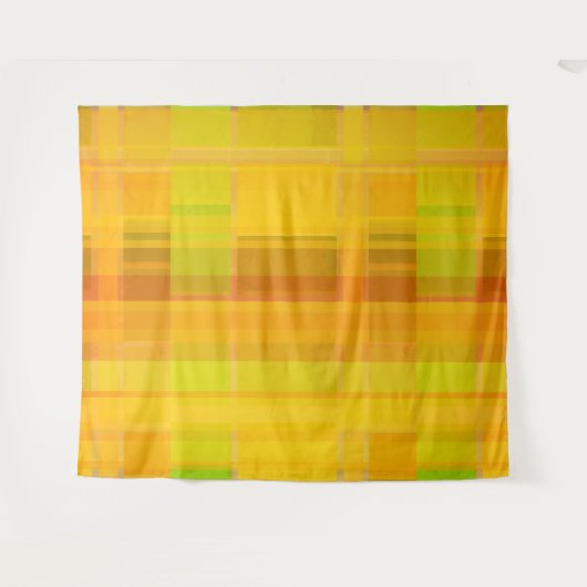 Modernes Abstrakt | Farbenfrohe Zitrusfarben Wandteppich (Vorderseite (Horizontal))