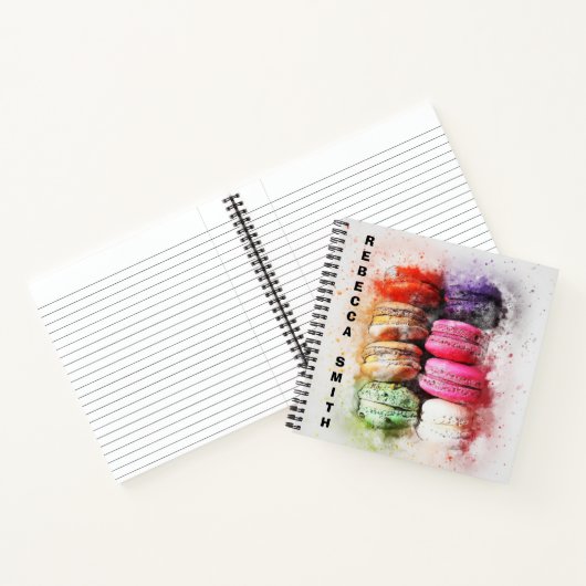 Modernes Abstrakt-farbiges Macaron-NamensNotebook Notizblock (Innenseite)