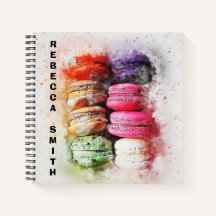 Modernes Abstrakt-farbiges Macaron-NamensNotebook