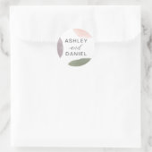 Modernes Abstrakt Garden-Hochzeitsticker Runder Aufkleber (Tasche)
