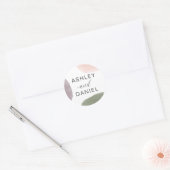 Modernes Abstrakt Garden-Hochzeitsticker Runder Aufkleber (Umschlag)