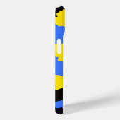 Modernes, Abstrakt-gelb-blaues Muster Case-Mate iPhone Hülle (Rückseite / Rechts)