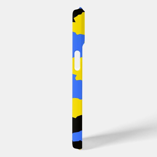 Modernes, Abstrakt-gelb-blaues Muster Case-Mate iPhone Hülle (Rückseite / Rechts)