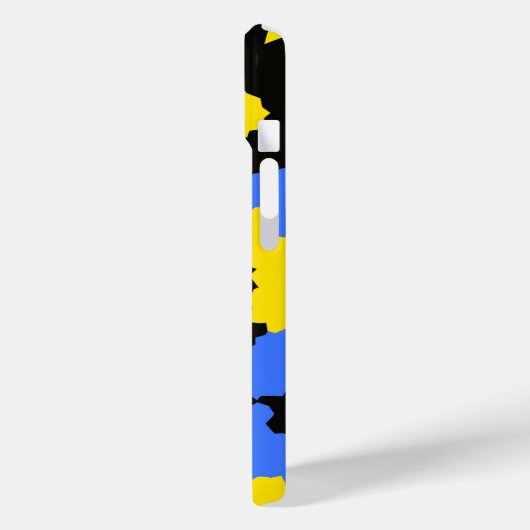 Modernes, Abstrakt-gelb-blaues Muster Case-Mate iPhone Hülle (Rückseite / Links)