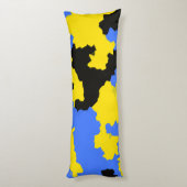 Modernes, Abstrakt-gelb-blaues Muster Seitenschläferkissen (Rückseite (Vertikal))