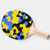 Modernes, Abstrakt-gelb-blaues Muster Tischtennis Schläger (Seitenansicht)
