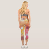 Modernes Abstrakt-Gelb Capri Leggings (Rückseite)