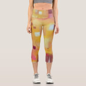 Modernes Abstrakt-Gelb Capri Leggings (Vorderseite)