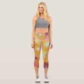 Modernes Abstrakt-Gelb Capri Leggings (Vorderseite)