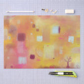 Modernes Abstrakt-Gelb Seidenpapier (Handwerk)