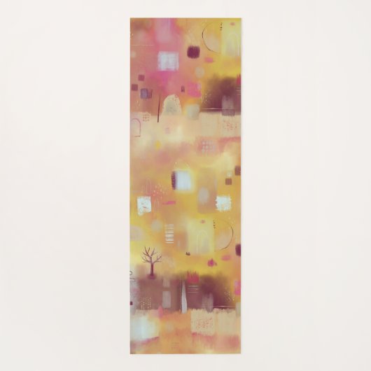 Modernes Abstrakt-Gelb Yogamatte (Rückseite)