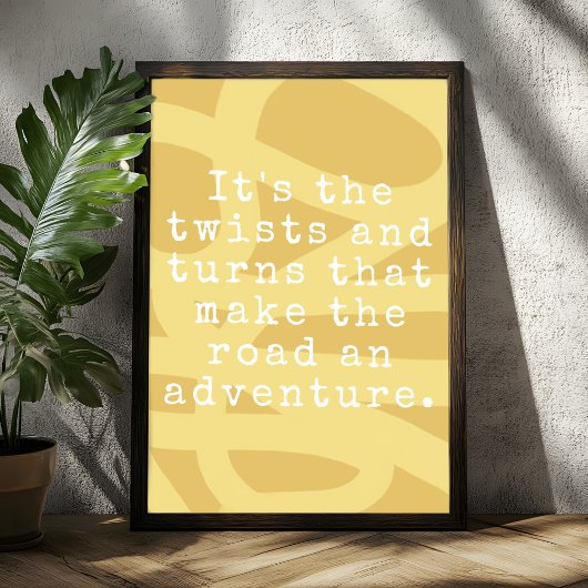 Modernes Abstrakt-gelbes inspirierendes Zitat Poster