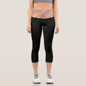 Modernes Abstrakt-Gelbgoldfarben-Schwarz Capri Leggings (Vorderseite)