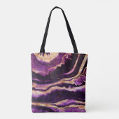Modernes Abstrakt Geode Dark Lila Pink Gold Agate Tasche (Rückseite)