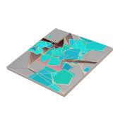 Modernes Abstrakt - geometrisch, grau und türkis Fliese (Seite)