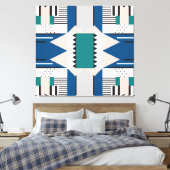 Modernes Abstrakt: Geometrischer Nahtloser Stil Leinwanddruck (Insitu (Schlafzimmer))