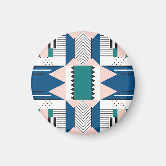 Modernes Abstrakt: Geometrischer Nahtloser Stil Magnet (Vorne)