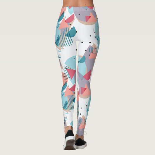 Modernes Abstrakt geometrisches Angesagtes 50er Ku Leggings (Rückseite)