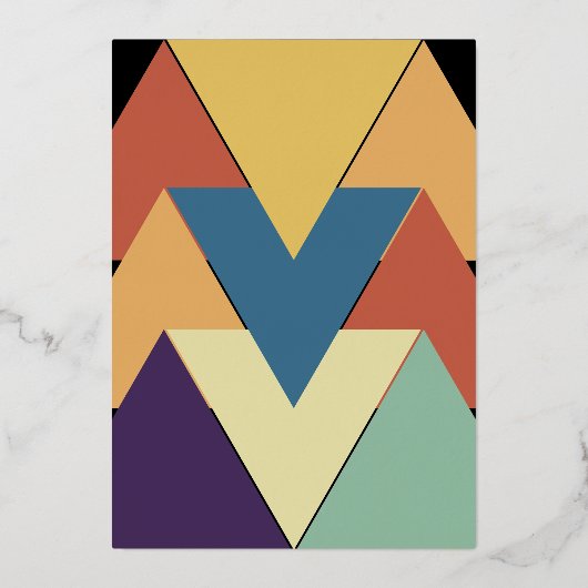 Modernes Abstrakt geometrisches Hochzeitsgold Folieneinladung (Rückseite)