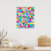 Modernes Abstrakt geometrisches Kunstposter Poster (Küche)