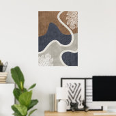 Modernes Abstrakt geometrisches Leaf Wall Art Post Poster (Heimbüro)