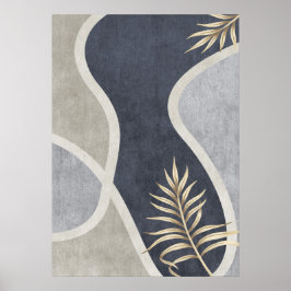Modernes Abstrakt geometrisches Leaf Wall Art Post Poster