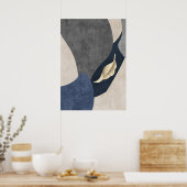 Modernes Abstrakt geometrisches Leaf Wall Art Post Poster (Küche)