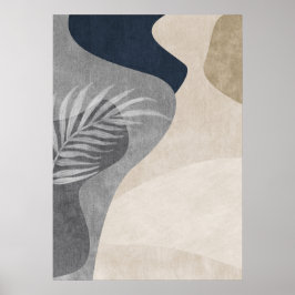 Modernes Abstrakt geometrisches Leaf Wall Art Post Poster
