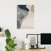 Modernes Abstrakt geometrisches Leaf Wall Art Post Poster (Heimbüro)