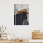 Modernes Abstrakt geometrisches Mauerwerk Poster (Küche)