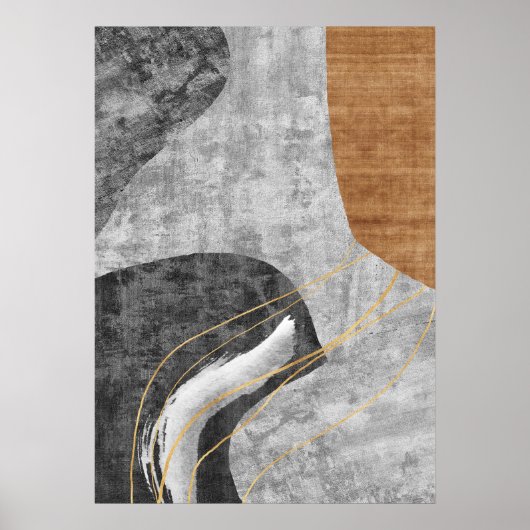 Modernes Abstrakt geometrisches Mauerwerk Poster (Vorne)