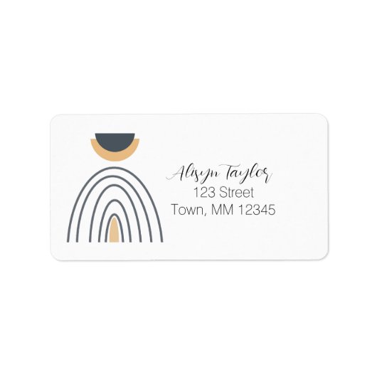 Modernes Abstrakt geometrisches Minimalistisches A Adressaufkleber (Vorne)