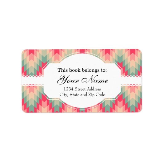 Modernes Abstrakt geometrisches Muster Adressaufkleber (Vorne)