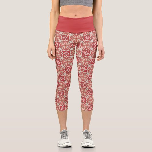 Modernes Abstrakt geometrisches Muster Capri Leggings (Vorderseite)