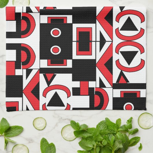 Modernes Abstrakt geometrisches Muster Geschirrtuch (Gefaltet)