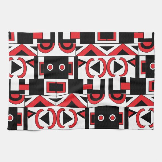 Modernes Abstrakt geometrisches Muster Geschirrtuch (Horizontal)