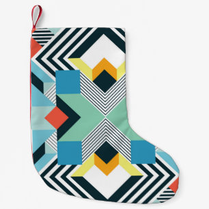 Modernes Abstrakt geometrisches Muster. Kleiner Weihnachtsstrumpf