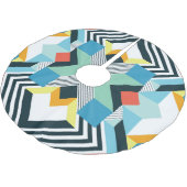 Modernes Abstrakt geometrisches Muster. Polyester Weihnachtsbaumdecke (Schrägansicht)