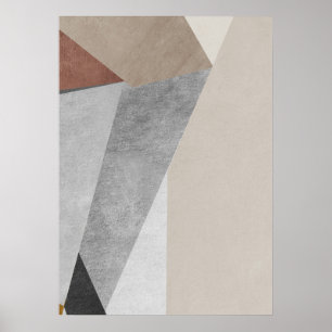 Modernes Abstrakt geometrisches Mustermauerwerk Poster