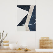 Modernes Abstrakt geometrisches Mustermauerwerk Poster (Küche)