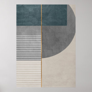 Modernes Abstrakt geometrisches Mustermauerwerk Poster