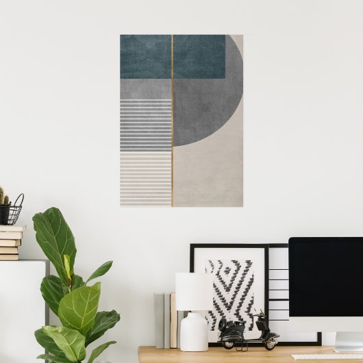 Modernes Abstrakt geometrisches Mustermauerwerk Poster (Heimbüro)