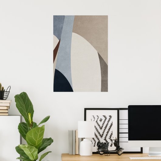 Modernes Abstrakt geometrisches Mustermauerwerk Poster (Heimbüro)